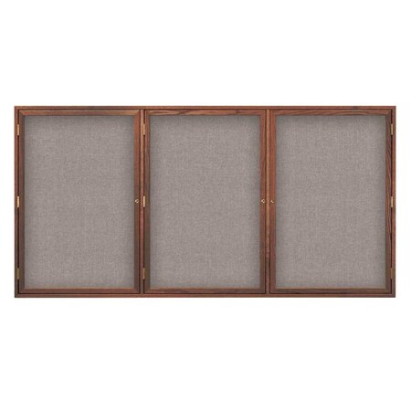 United Visual Products Double Door Enclosed EZ Tack Board, 48"x36", Light Oak/Black UV103EZ-BLACK-LTOAK